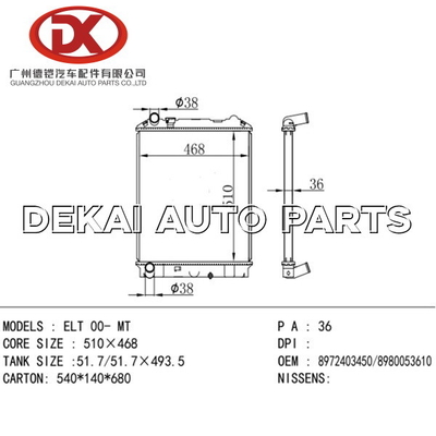 8973710110 radiateur en aluminium en plastique Isuzu Truck 8971771930 8973874661